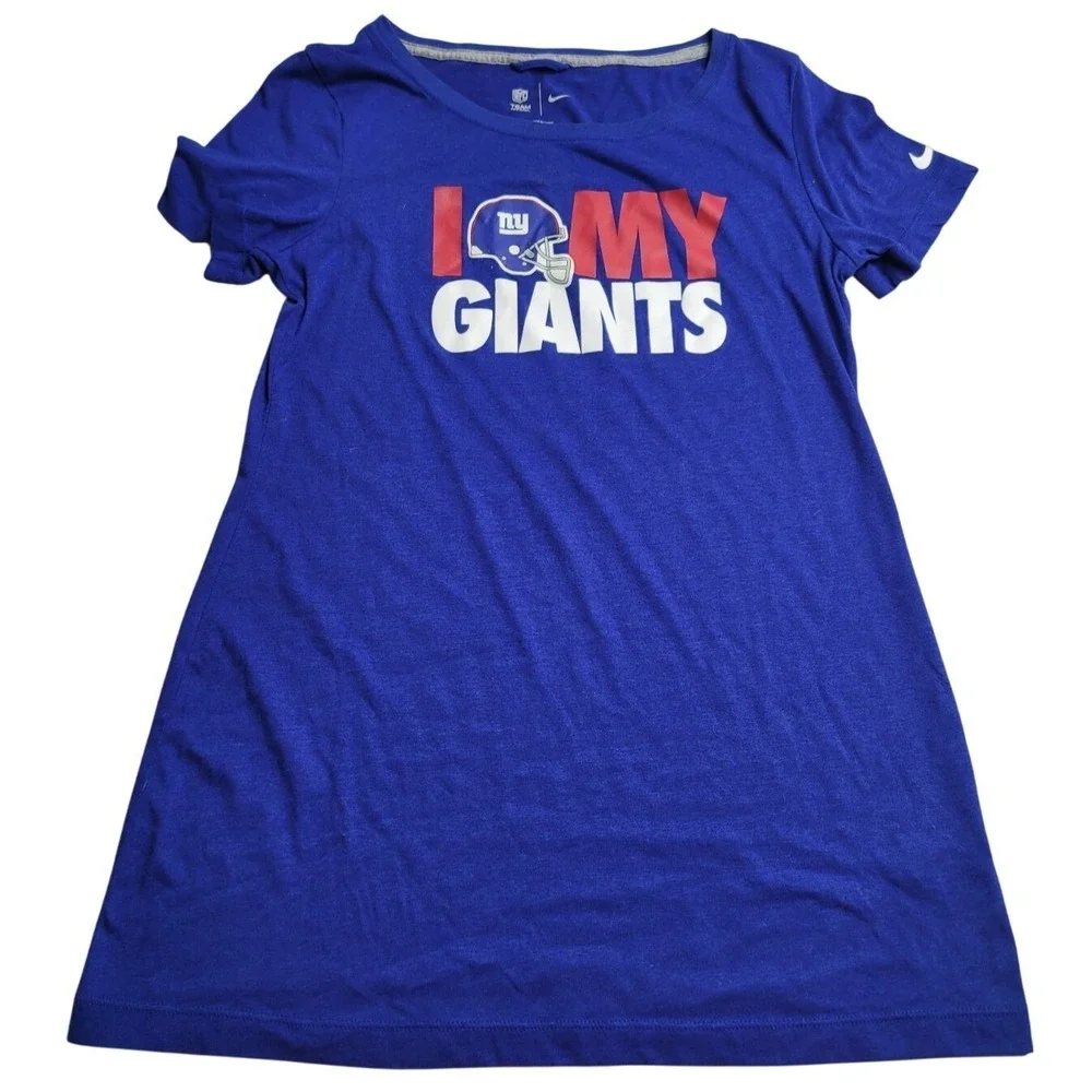 NIKE NFL Team Apparel New York Giants Blue Short Sleeve T-Shirt Women's M